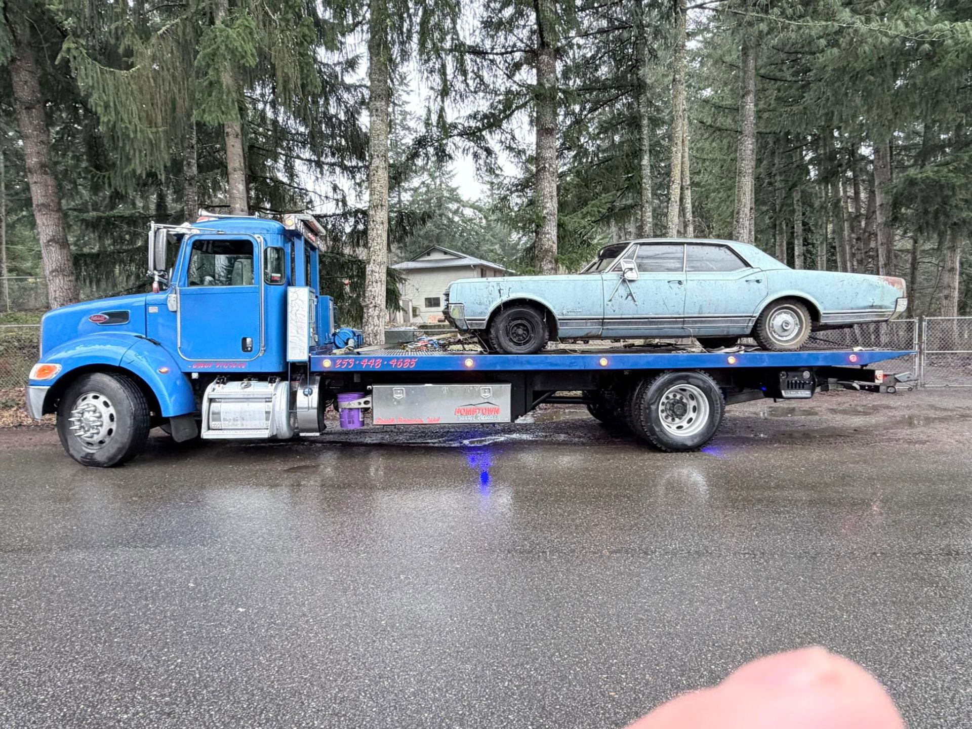 Classic car transport, handled with care