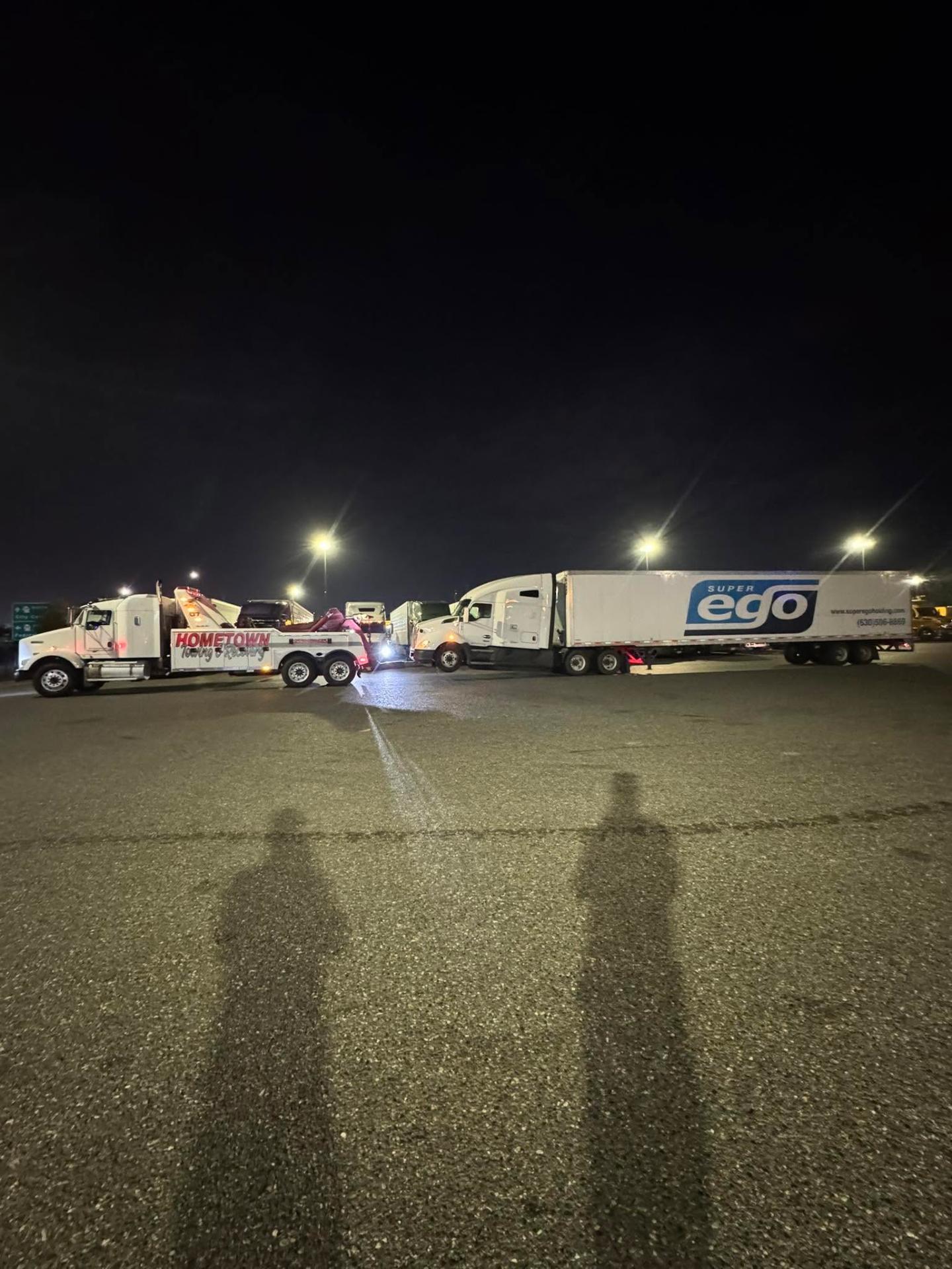 Late-night highway tow