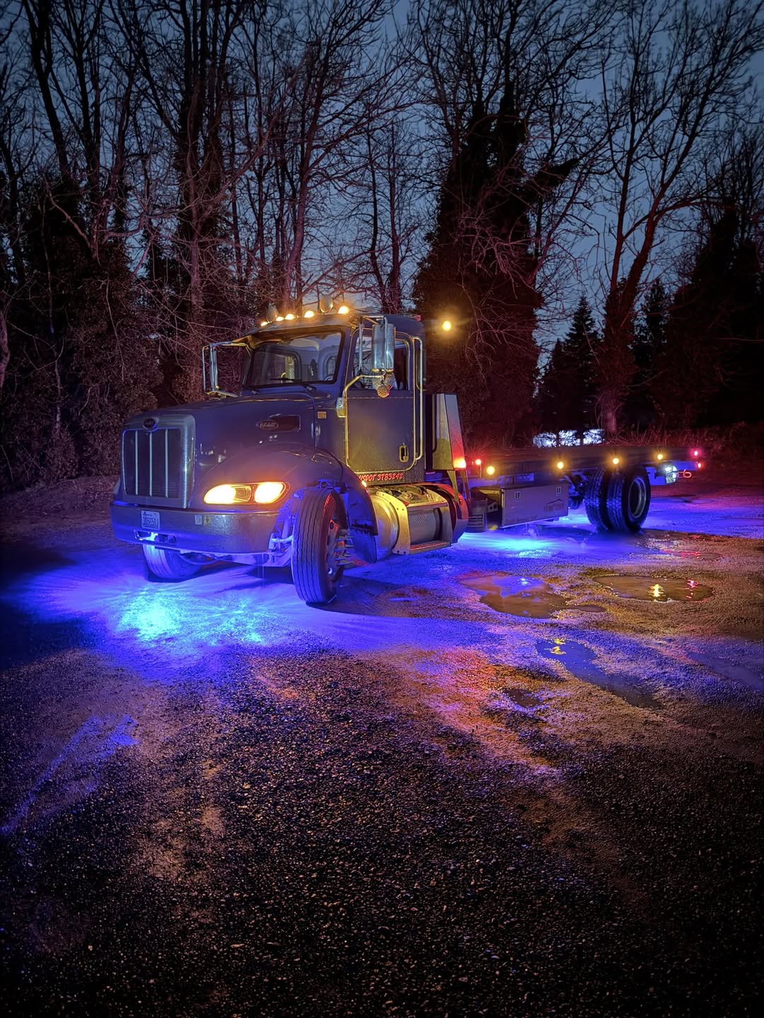 Night recovery — lit up and on the job