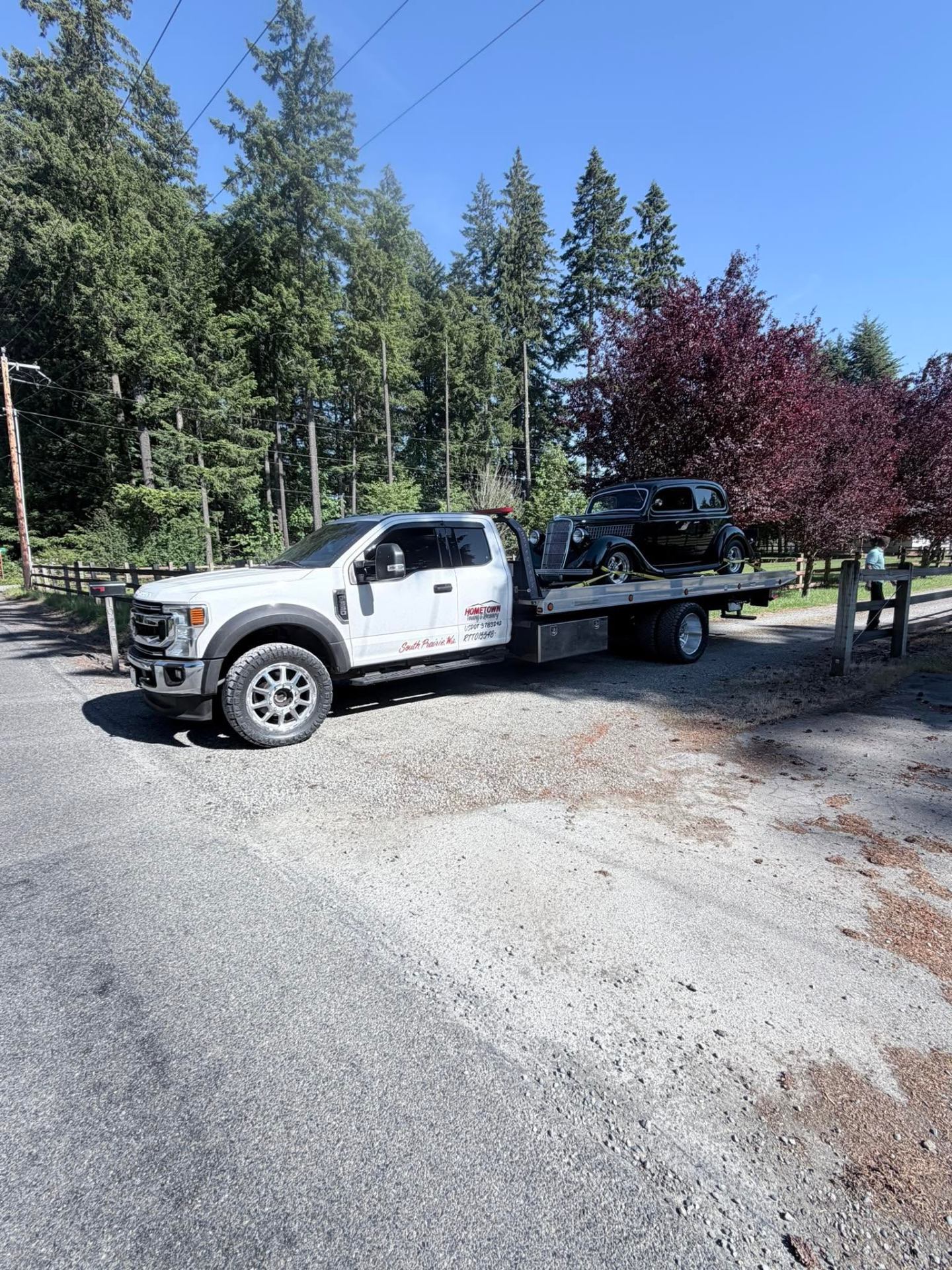 Flatbed service on a mountain road