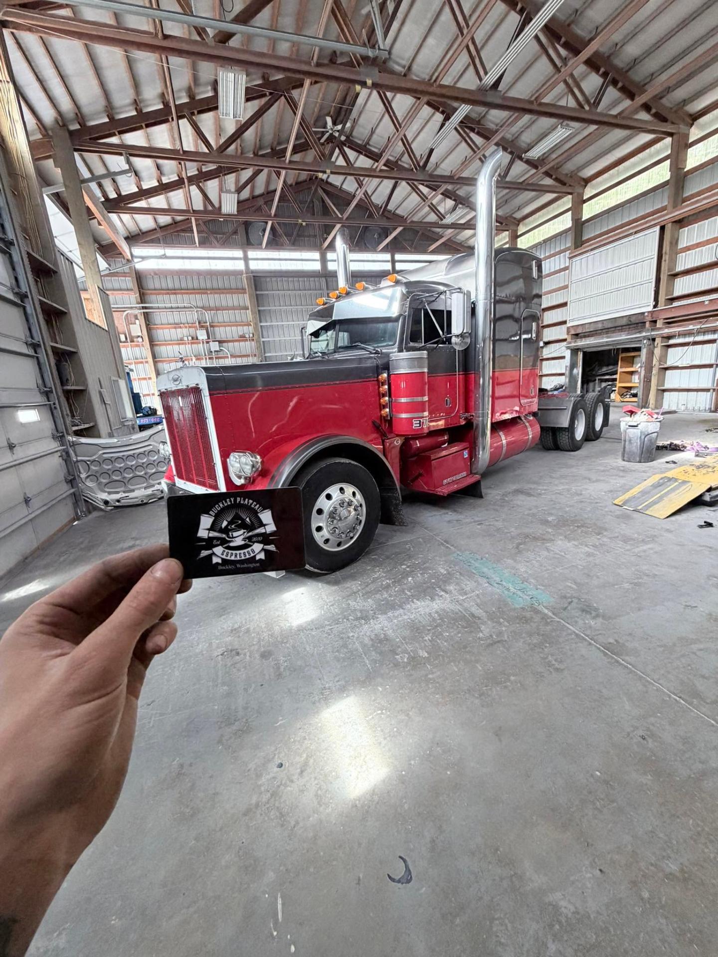 Peterbilt heavy wrecker in the bay