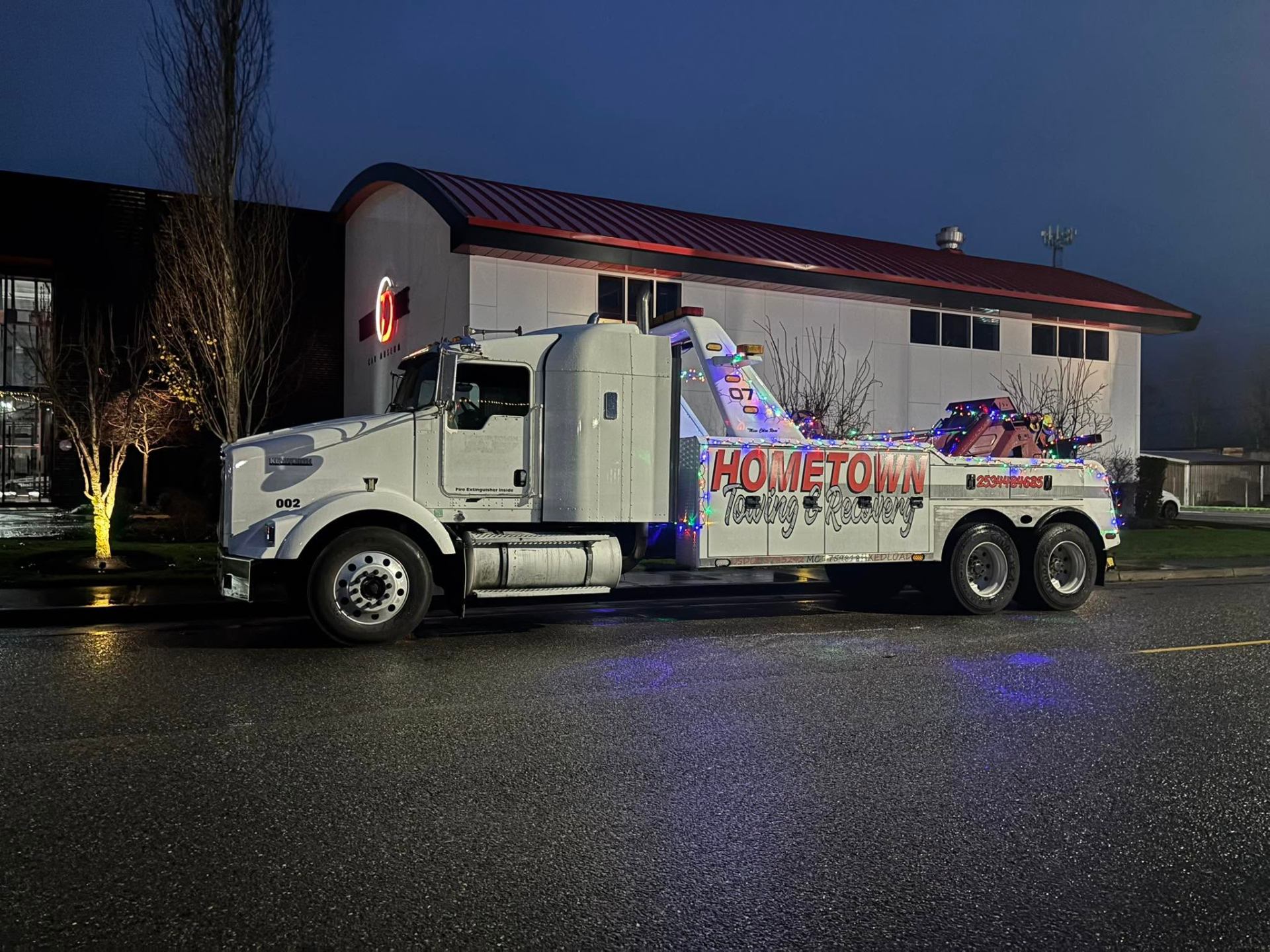 Wrecker on call after dark