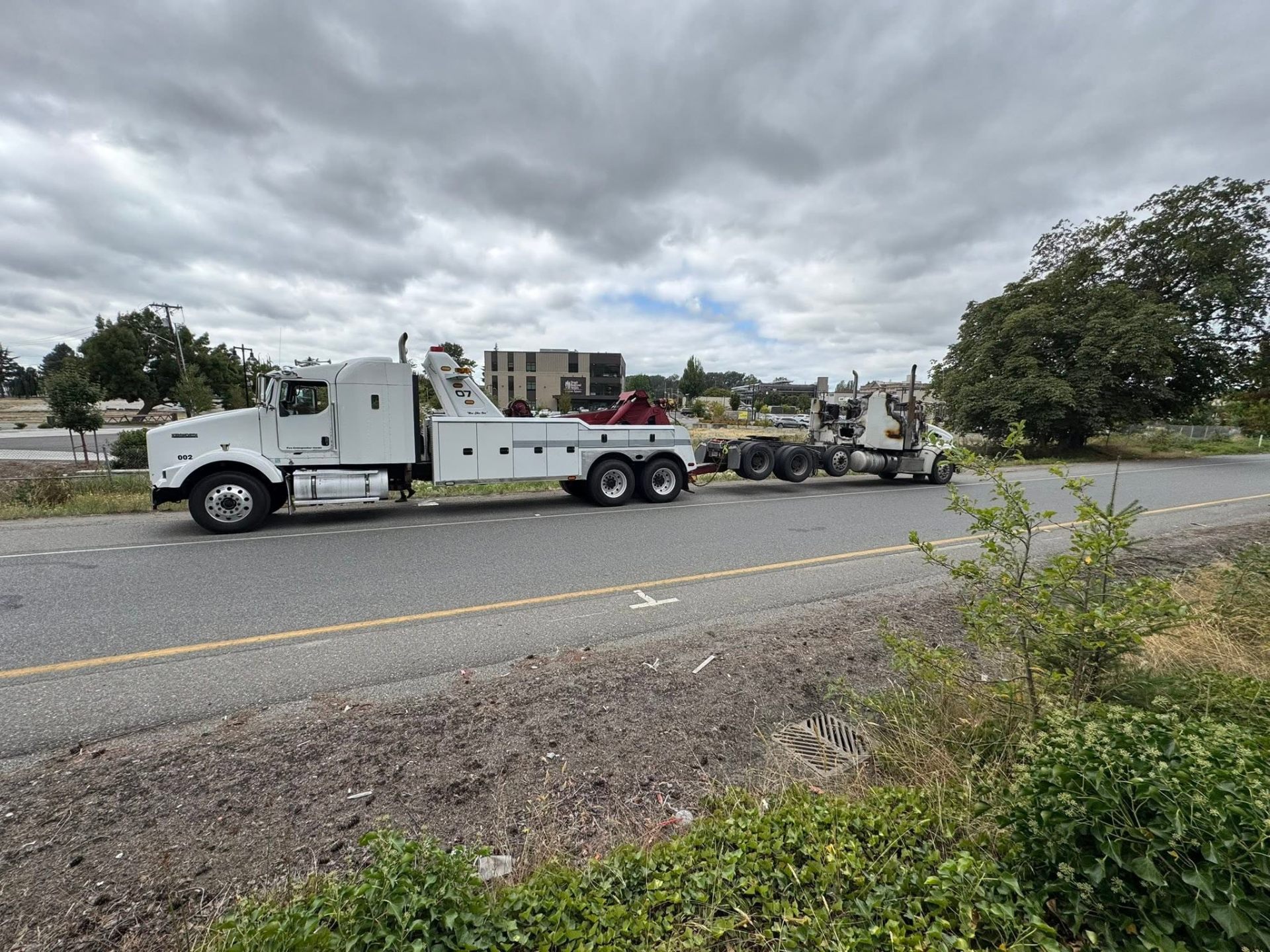 Heavy wrecker rolling out